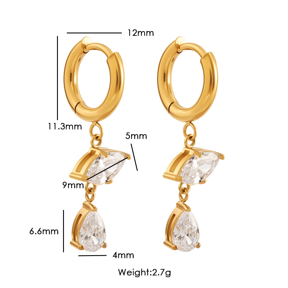 Neu eingetroffen: Modische Ohrstecker, Ohrringe, Creolen, Hochzeitsschmuck, Geschenkideen, Ohrringe für Damen, 18 Karat vergoldeter Edelstahl. – Detail 4