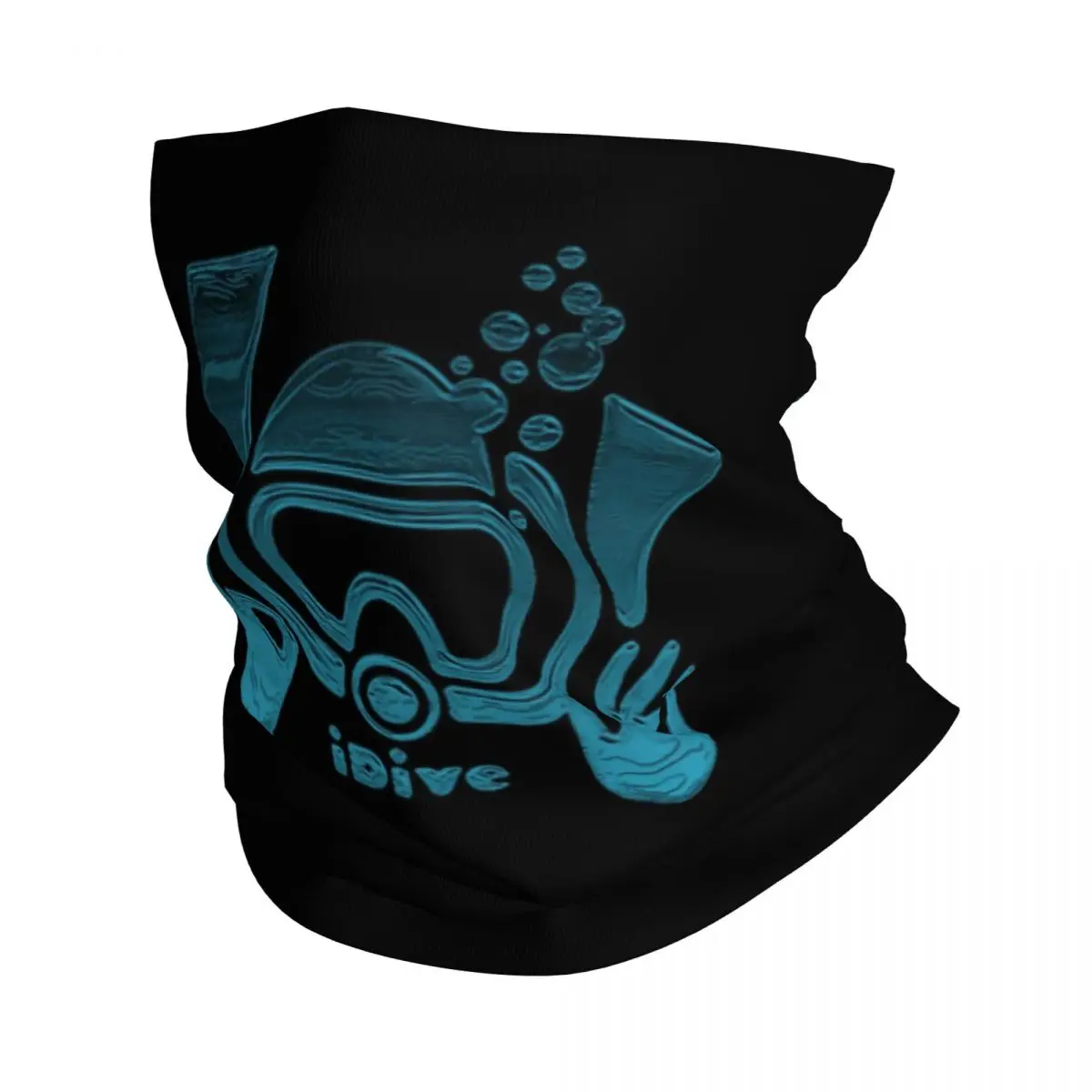 Scuba Dive Aqua Blues Bandana Winter Neck Warmer Women Windproof Wrap Face Scarf for Ski Diving Lover Diver Gaiter Headband