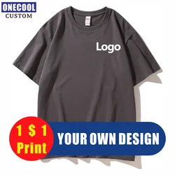 Alta qualidade de algodão causal t camisa logotipo personalizado bordado verão 11 cores homens e mulheres roupas impressão design da marca texto onecool