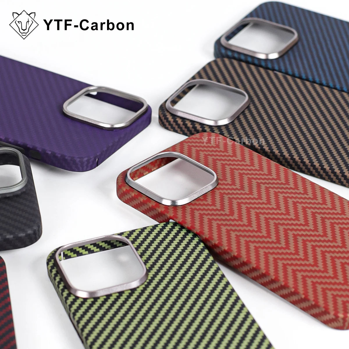 YTF For iPhone 12 Pro Max / 13 Pro / 14 Pro Max / 15 Pro Max / 16 Pro Max Genuine Carbon Fiber Aramid Case Ultra Thin Protective view 3