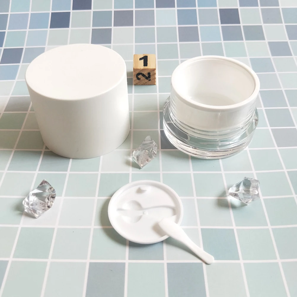 

Acrylic Cream Jar Bottle Portable Makeup Container White Leak Proof Travel Case Storage Solution Cream Box