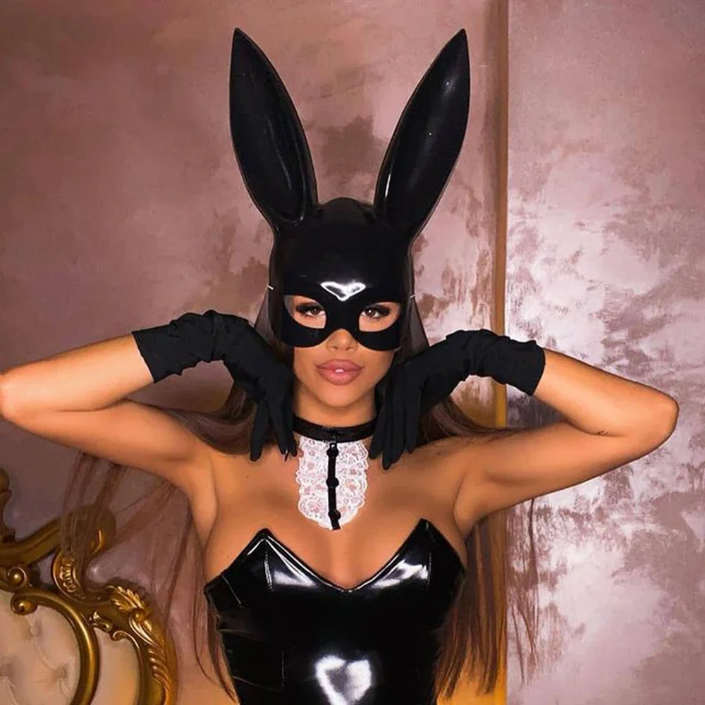 Women Halloween Sexy Bunny Mask Party Supplies Cosplay Props for Half Face Rabbit Ears Masks Bar Nightclub Costume Accessories