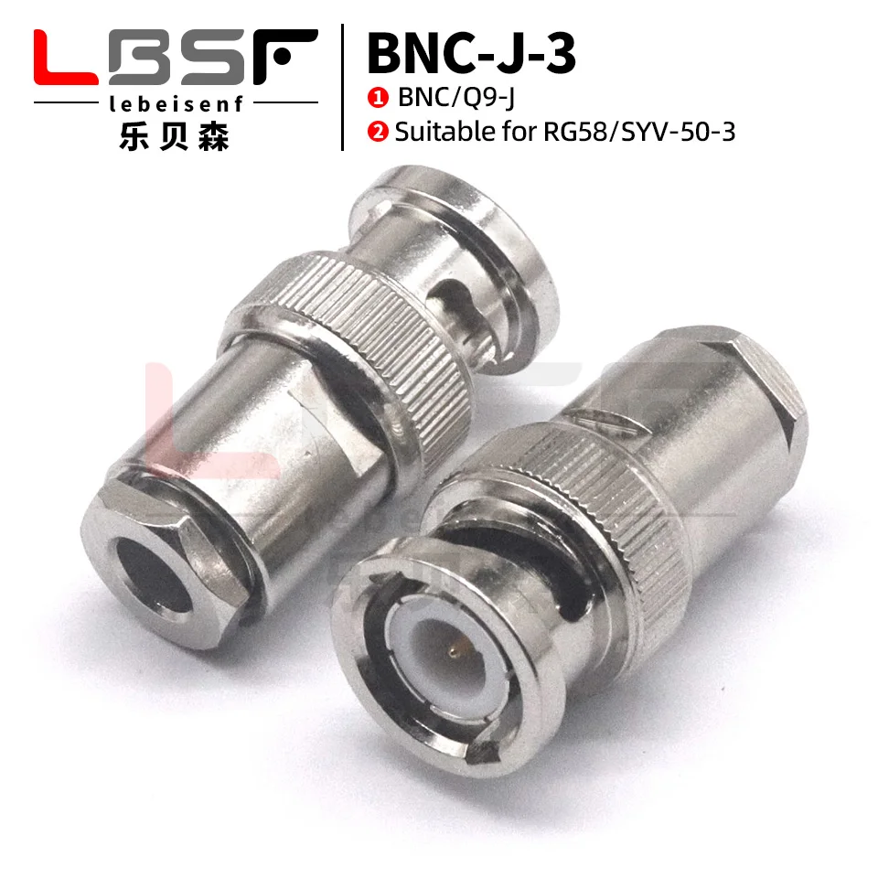 High Quality Brass BNC-J-3 Quick Plug Adapter Coaxial Connector Q9 J3 Head Connection for Electronic Components