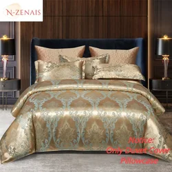 Funda nórdica de Jacquard de rayón satinado de lujo europeo, 220x240, 2 personas, funda de edredón para cama doble, juego de cama, edredón tamaño Queen y King