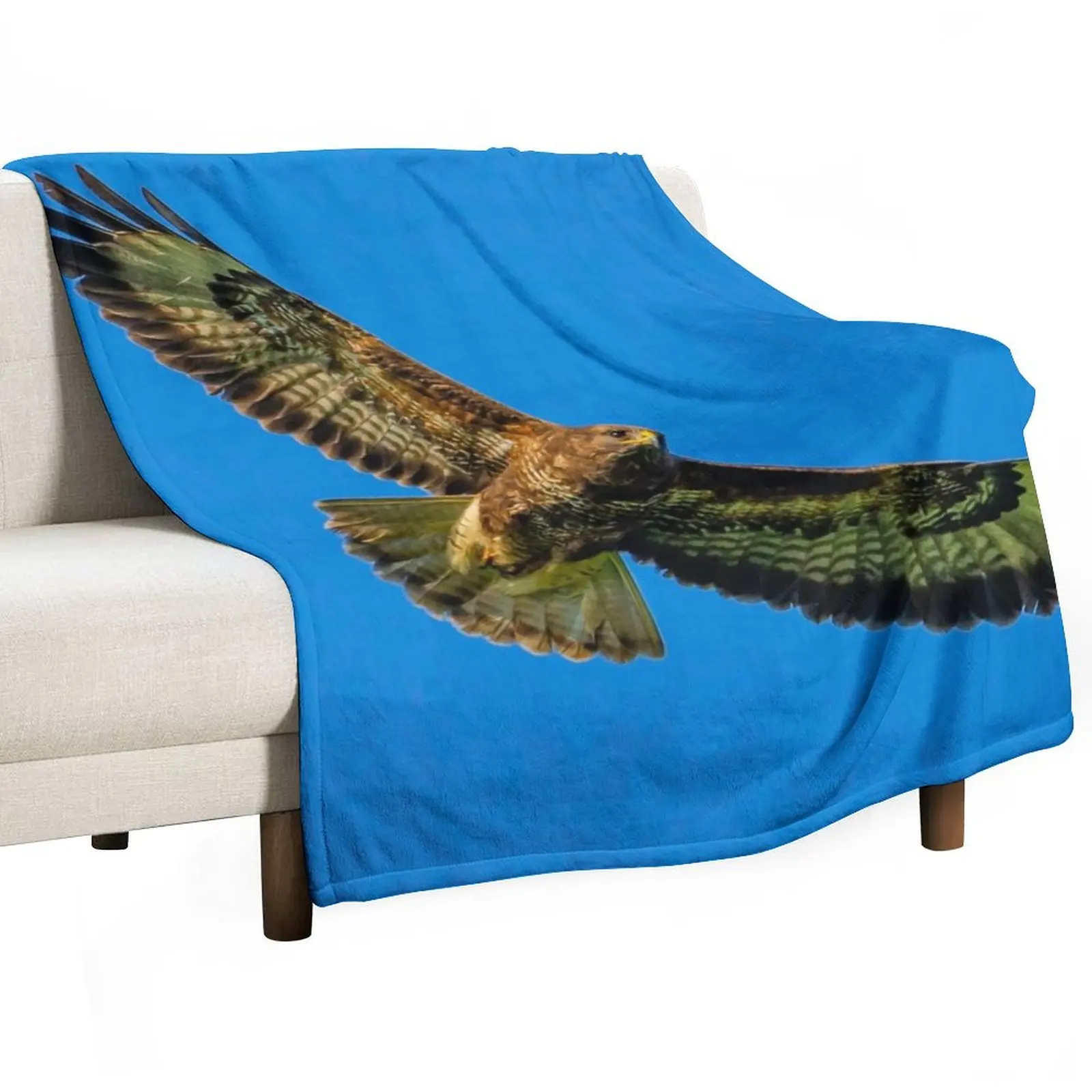 Soaring high Buzzard Throw Blanket Personalized Gift Custom Blankets