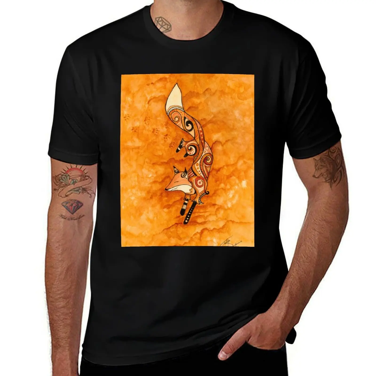Spirit of the Fox T-Shirt Urban Casual Loose Fit Tee T-Shirt
