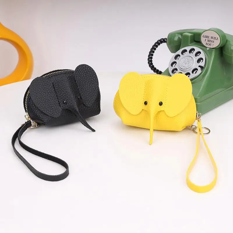 1Pcs Creative Lipstick Zipper Card Bag Cute Small Elephant Wallet Cosplay Anime Purse Elephant Japanese Bag Backpack Pendant