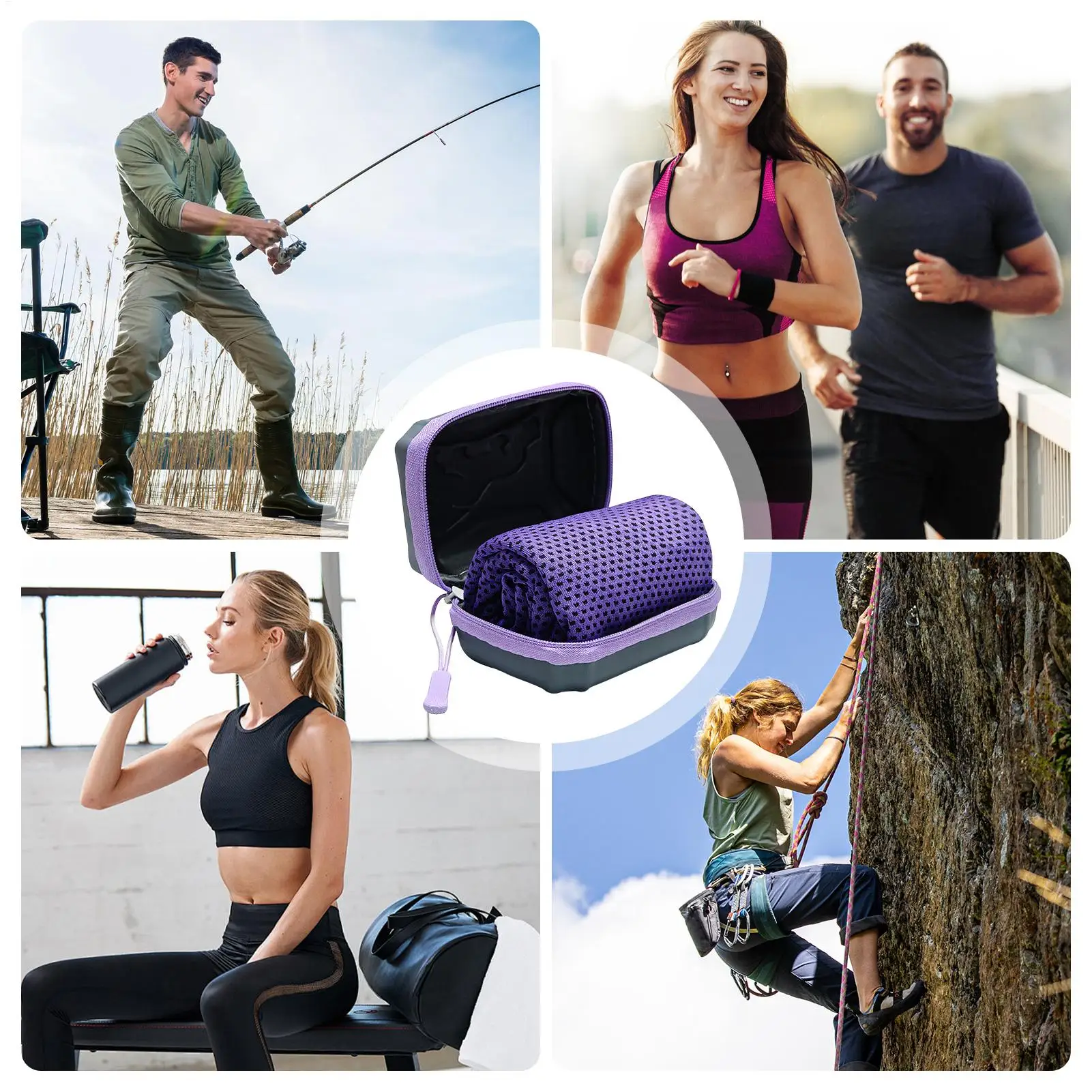 Cooling Towels for Sports 12x31 Inch with Storage Box Hot Weather Summer Cool Neck Towel for Men Women Runners Gym Workout Home