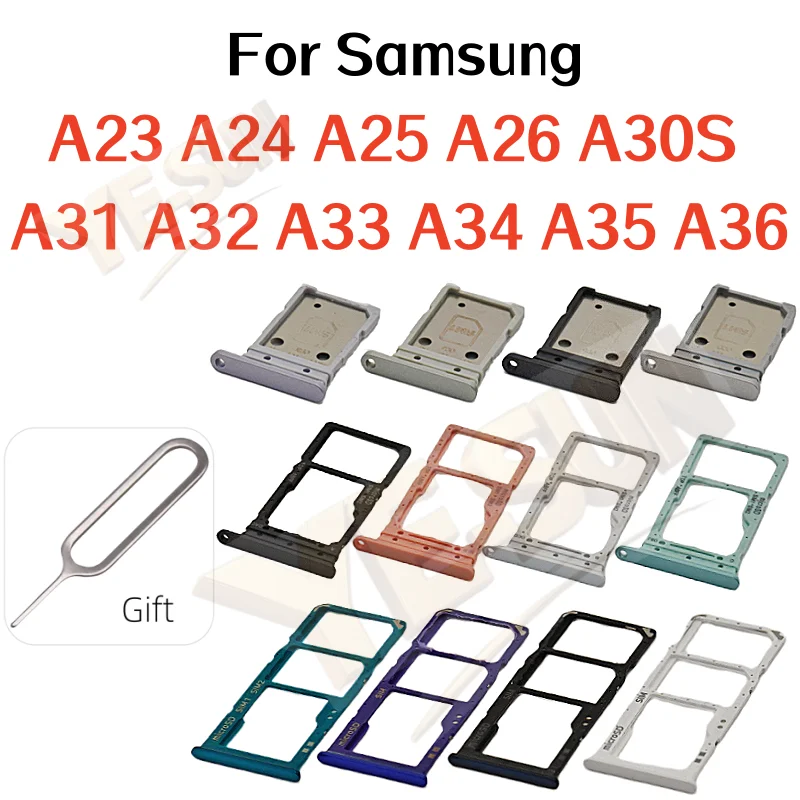 For Samsung Galaxy A23 A24 A25 A26 A30S A31 A32 A33 A34 A35 A36 SIM Card Tray Drawer Holder Dual Slot Replacement Parts