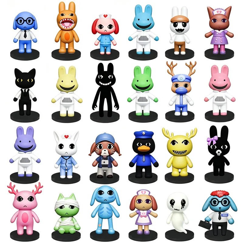 Figurines d'animaux de collection pour hôpital vétérinaire, figurines d'action PVC de chat et lapin, collection de bureau, jouet de jeu populaire