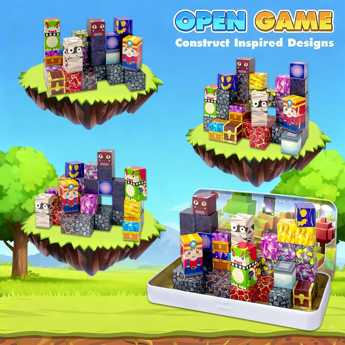 35PCS Magnetic Building Blocks Toys STEM Educational Magnet Toys For Kids Boys Girls Birthday Gifts With Iron Box