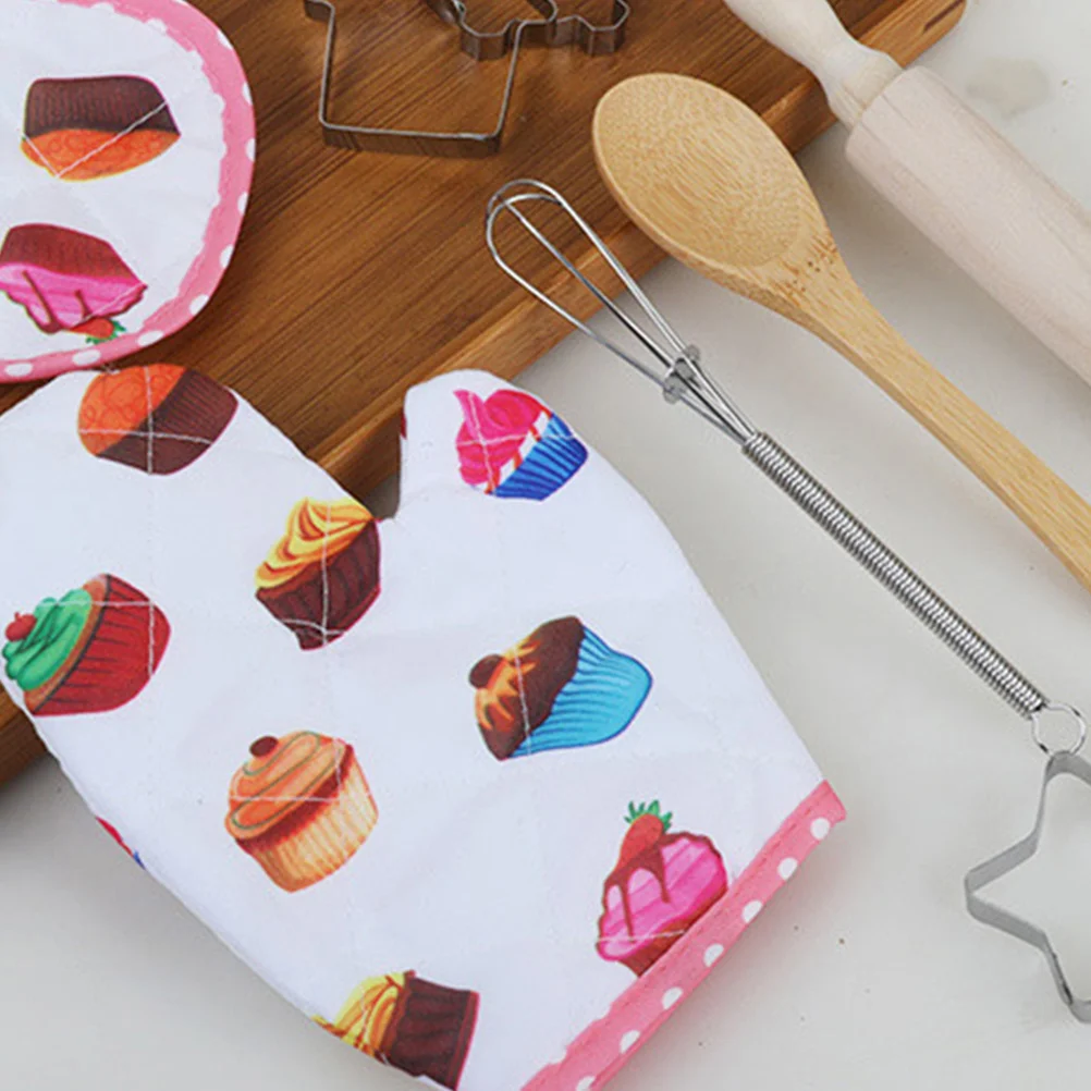 

Kids Kitchen Apron Supplies Set Toys for Toddlers Childs Chef Hat and Girl Children Colorful