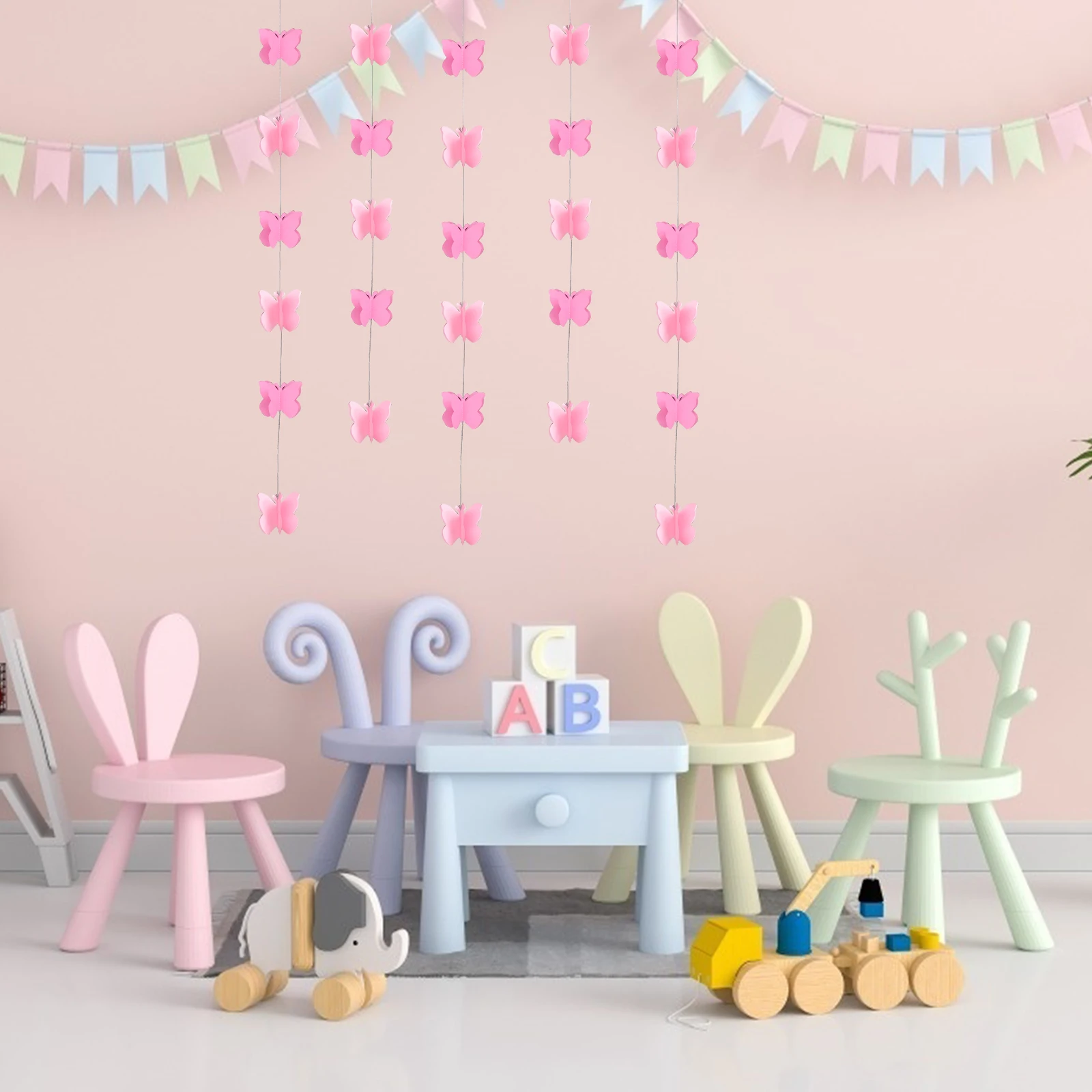 

2Pcs Paper Butterflies 3D Hanging Decoration Wedding Party Banner High Quality Bedroom Children Room Stylish Design