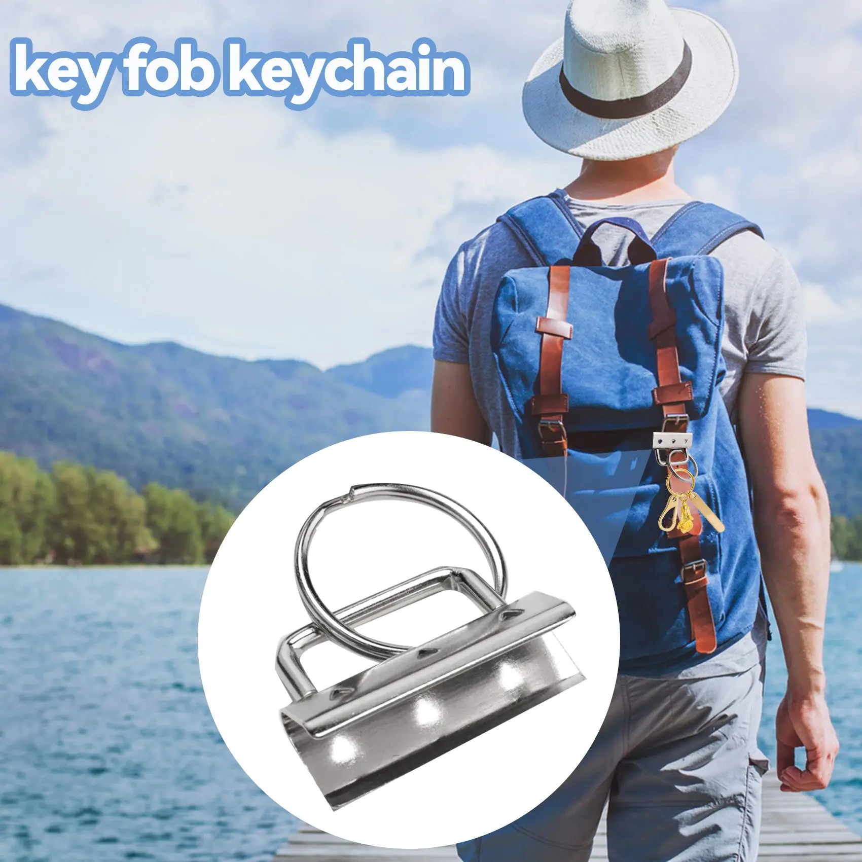 finefine 50Pcs Key Fob Hardware with Split Rings Set Tail Clips for Wristlet Clamp Lanyard Keychain DIY Tool with Ring