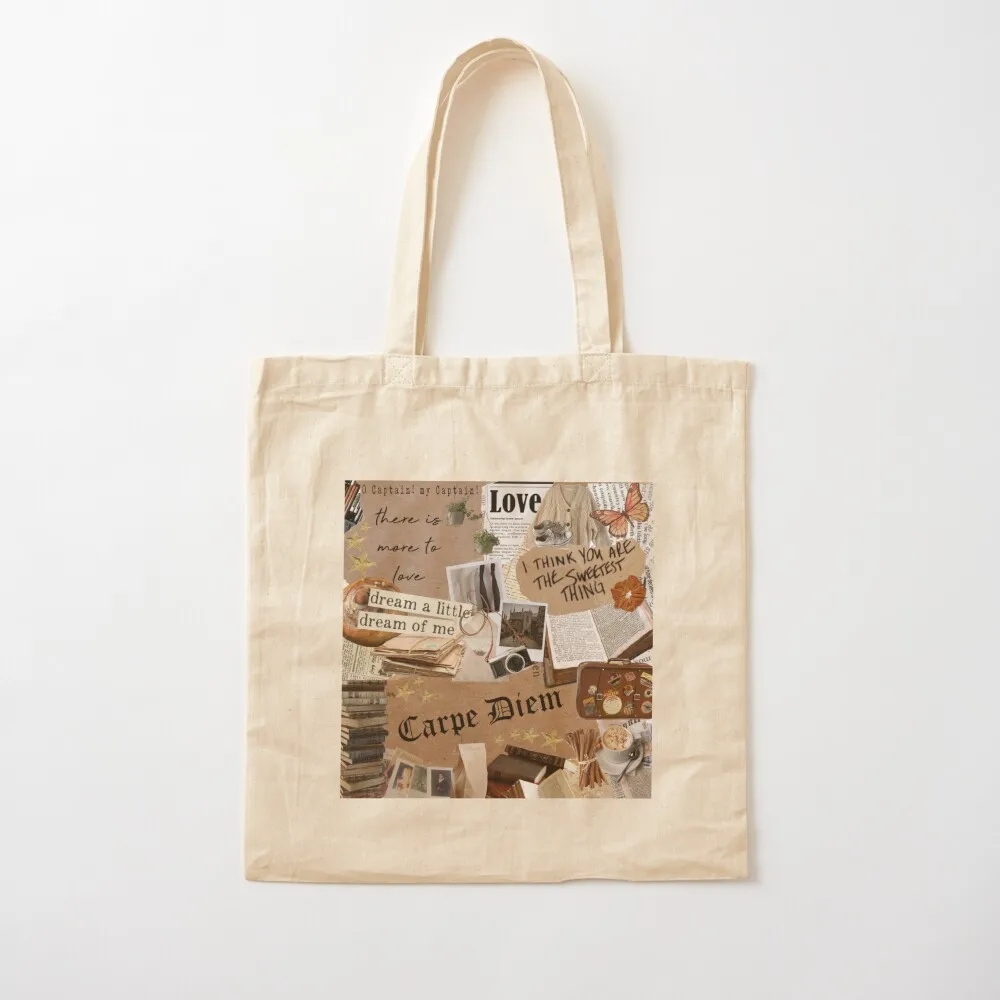 

Dead Poets Society Inspired Collage Tote Bag supermarket folding bag Portable shopping bag Canvas Tote