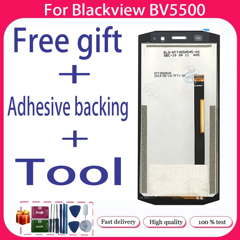 

For Blackview BV5500 BV5500 Pro BV5500 Plus+ LCD Display + Touch Screen+Free adhesive backing+Tool