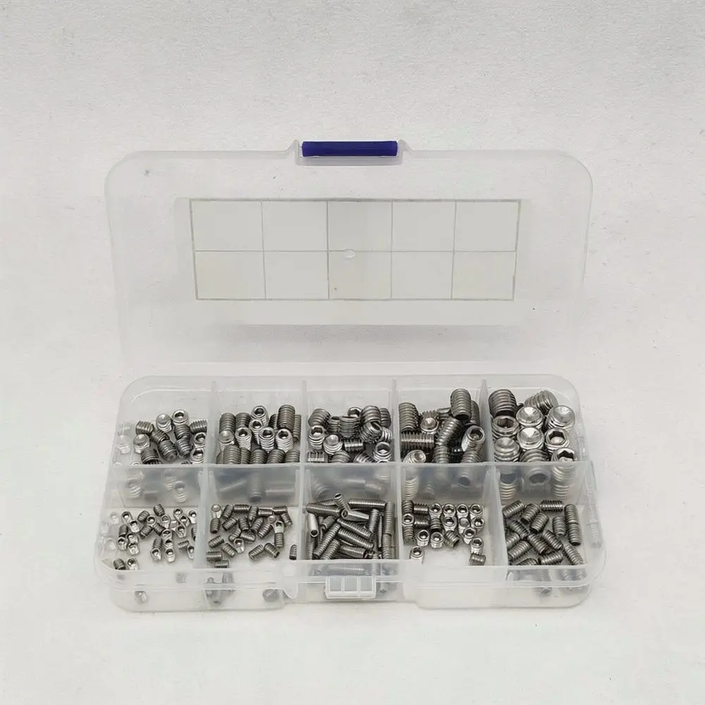Stainless Steel Set Screws M3 M8 Grub Screws Cup Point Hex Socket Headless Fasteners Assortment For Mechanical Parts Fixing