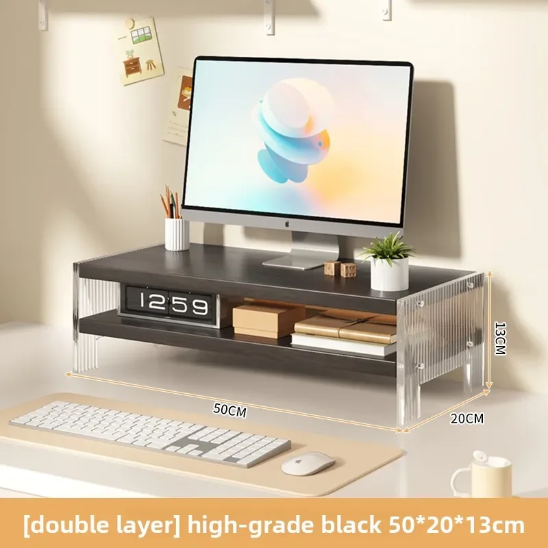 Acrylic Desktop Cuter Elevation Stand Home Office Desk Storage Organizer Platform Cuter Monitor Prop Up