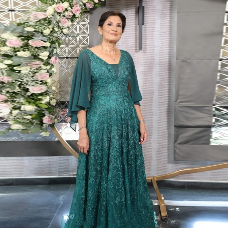 

Customized V-Neck Appliques Mother of the Bride Dresses A Line Evening Party Gowns Vestido De Festa De Casamento Plus Size