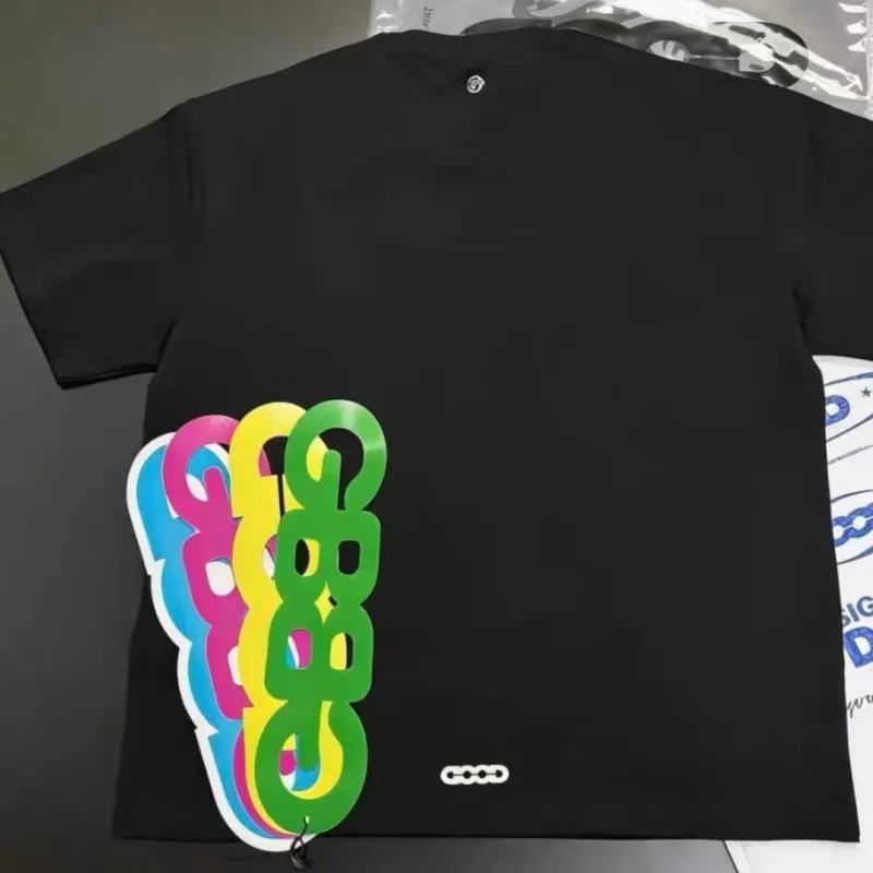 Black GOODBRAND Tshirt Good Things Will Be Comeing Soon Signature Letter Foam Slogan Short Sleeve Men Women Casual Street Outfit