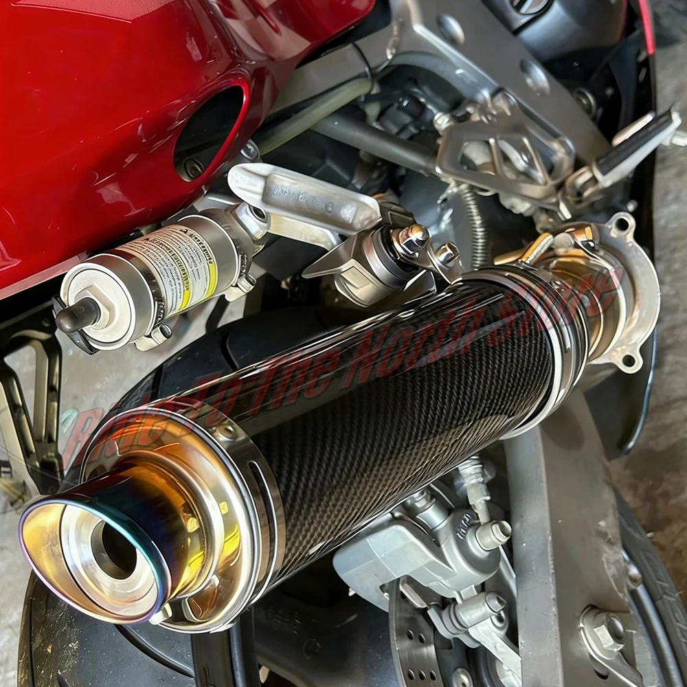 51mm Universal Interface Carbon/Stainless Yoshi Motorbike Exhaust Muffler Pipe for  Kawasaki Yamaha Honda Suzuki Bmw CFmoto ETC view 6