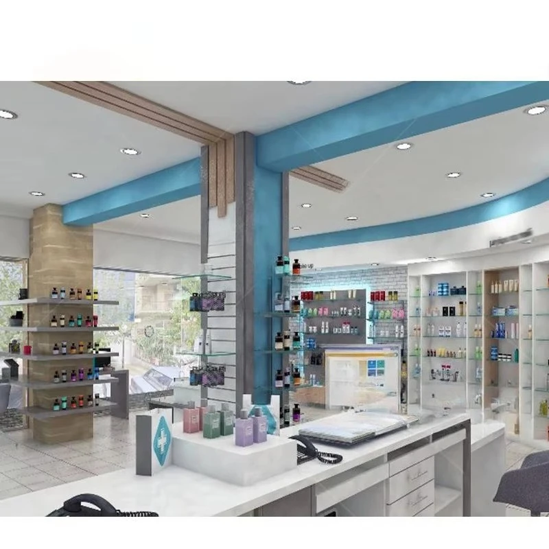 Wooden Shelves Shop Counter Furniture Modern Display Counters