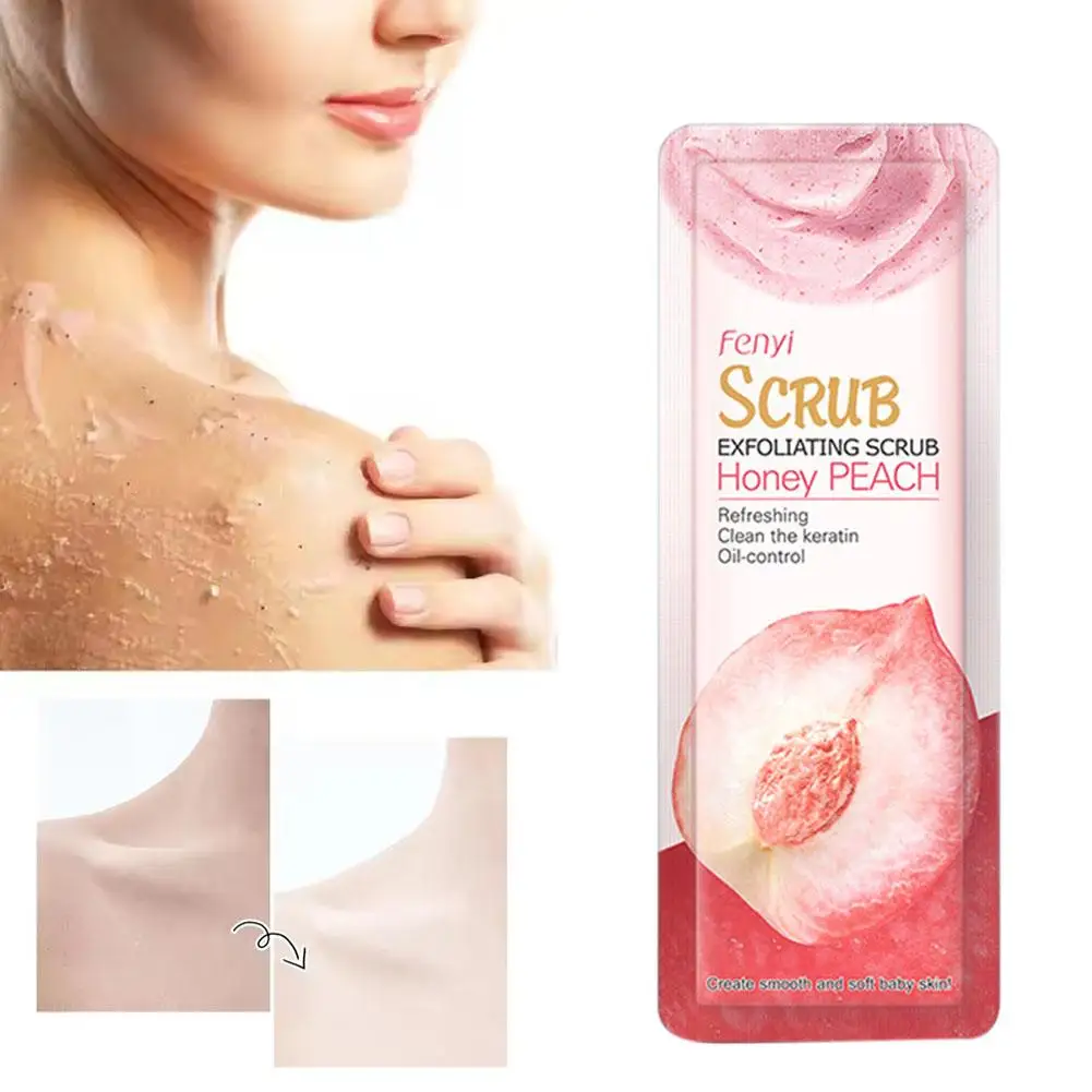 Perzik Scrub Crea Body Scrub Exfoliërende Crème Gezicht Gezicht 3g Verzorging Wassen Cosmetica Reiniging Diepe Huidverzorging Controle Olie Moisturi L9J7