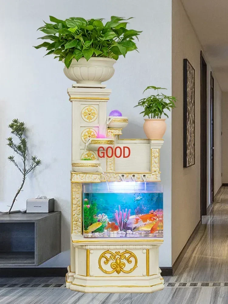 Fish Tank Living Room Semi-Cylindrical Floor Home Decorative Landscaping Creative Fish Globe Aquarium