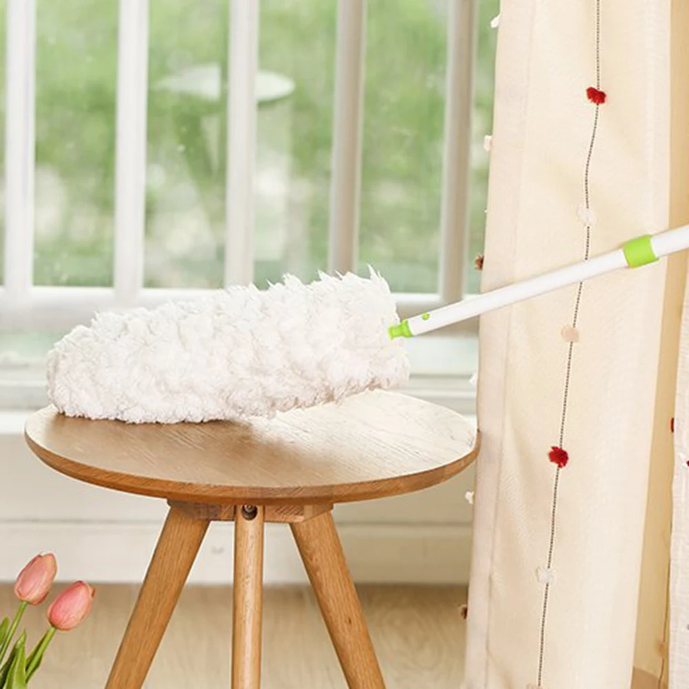 Microfiber Duster Washable Bendable Fluffy Extendable Pole Handle, Static Dust Adsorption for Bookshelf Window Easy To