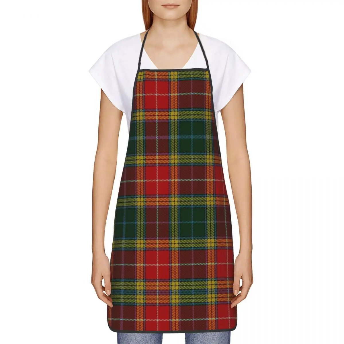 Scottish Clan Tartan Plaid Apron Women Men Unisex Bib Cooking Kitchen Tablier Cuisine Chef Painting