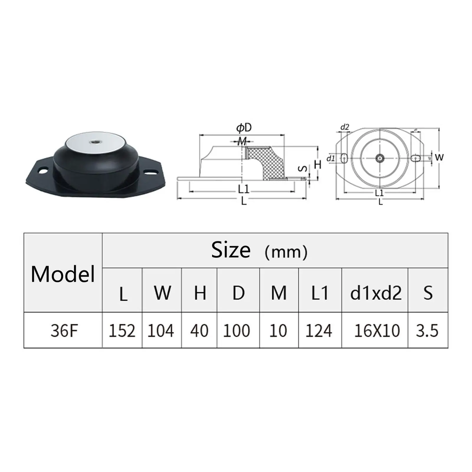 Rubber Shock Absorber for Air Compressor, Anti Vibração, Mount