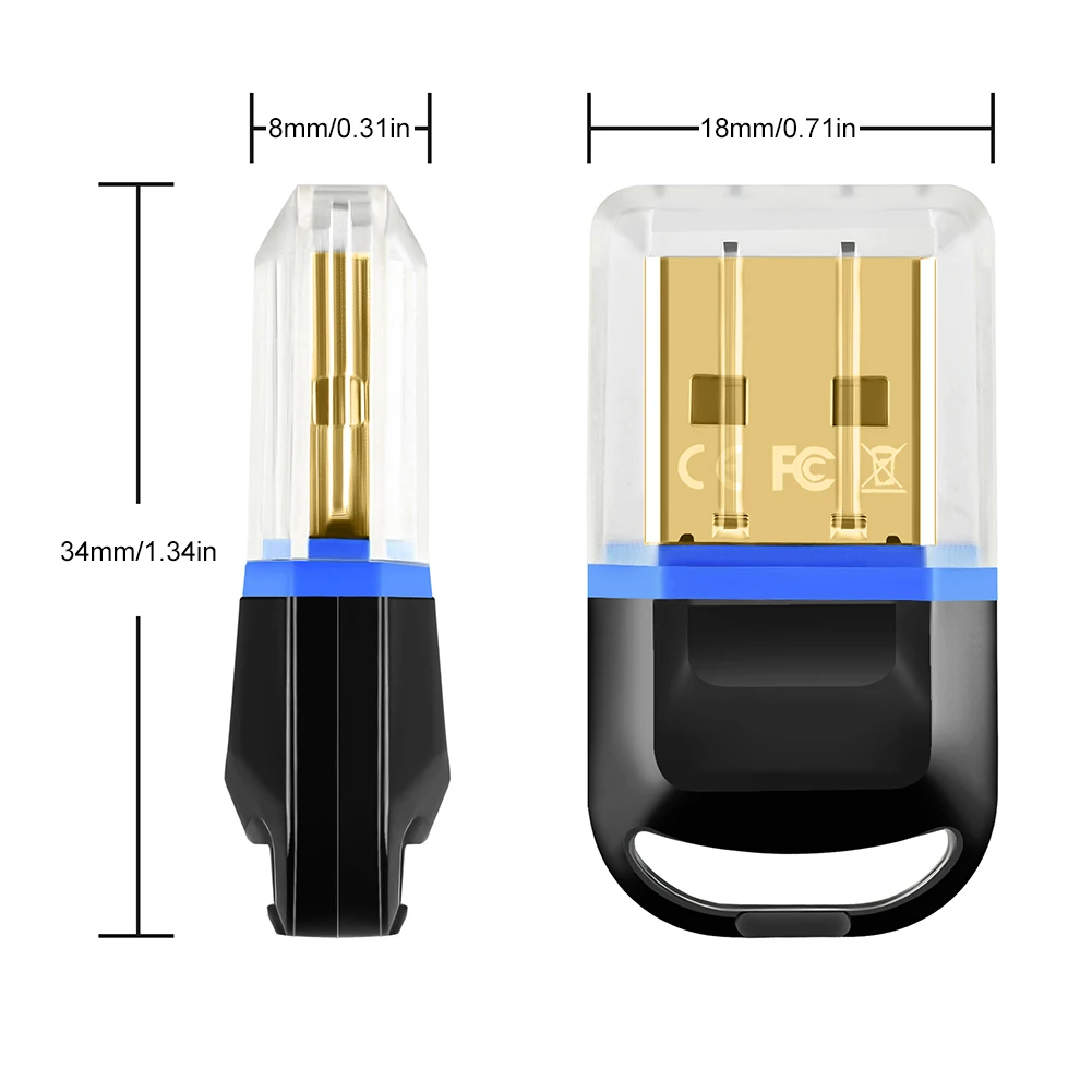 BT6.0 小型レシーバー トランスミッター 低遅延音楽オーディオレシーバー 多目的ドライバー不要の USB トランスミッター キーボード/マウス用