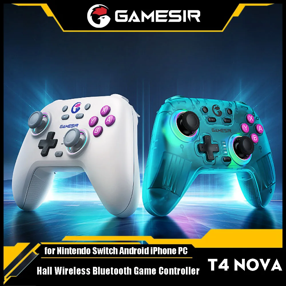 GameSir Nova Game Controller T4n Hall Joystick Colorful Bluetooth Gamepad Linear Trigger Switch for Nintendo Android Phone PC