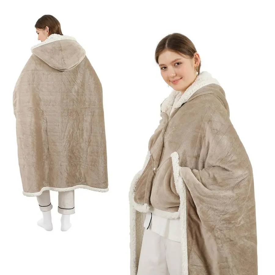 

Shawl Electric Throw Blanket, Heated Wrap with Pockets, 6 Heat Settings amp 14H Timer Auto Off, Machine Washable, for Women amp