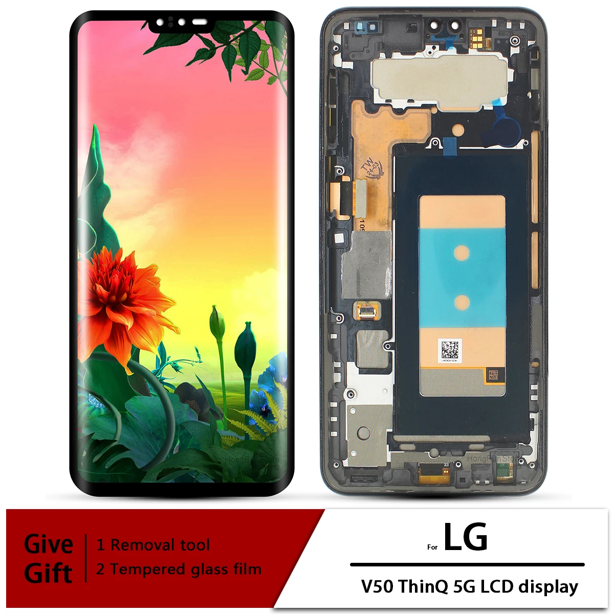 

6.4" Original AMOLED For LG V50 ThinQ 5G LCD V500 V500N V500EM Display Touch Screen Digitizer For LG V50 LCD