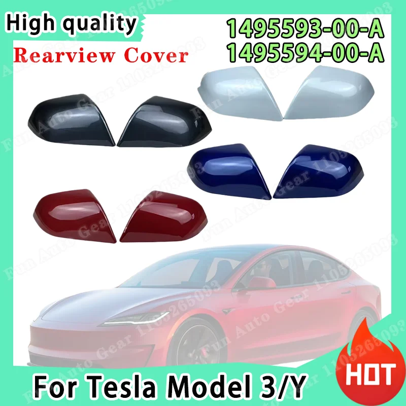 

Одна пара для Tesla Model 3Y 2017-2024 Highland, замена крышки зеркала заднего вида, корпус бокового зеркала на дверь 1495593-00-A 1495594-00-A
