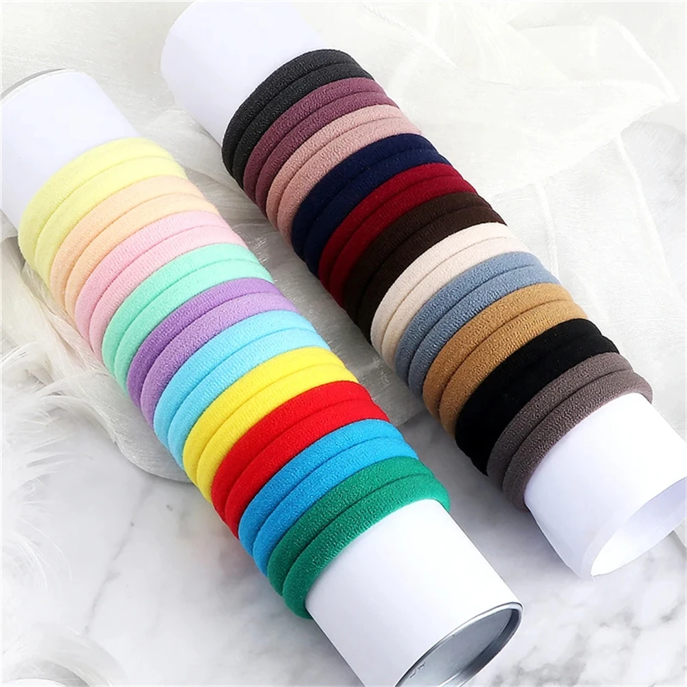 51 Farben Basic elastisches Haarband für Mädchen 20/30/50pcs 4cm einfache einfarbige Stirnband Frauen Haarschmuck Haar gummis Halter