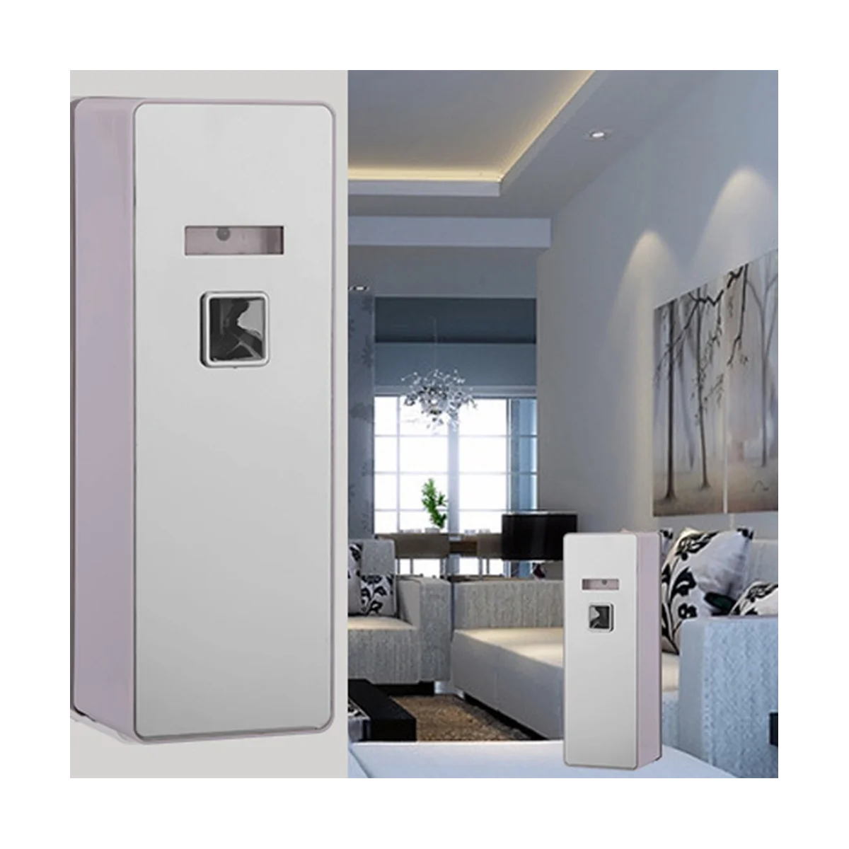 Lcd automatischer Aerosolsp ender Hotel zeit gesteuerte Fernbedienung Sprüh gerät Parfüm Induktion sprüh maschine, Silber