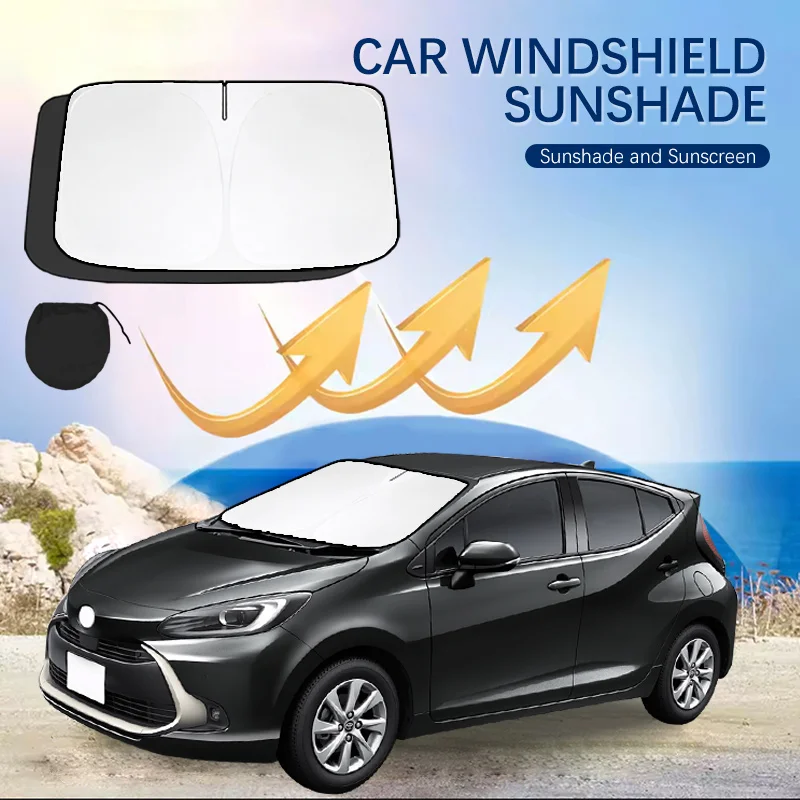 

Car Visor Sunscreen Window Sun Shade Blocks Parasol Coche UV Rays Driver Protection For Toyota Aqua