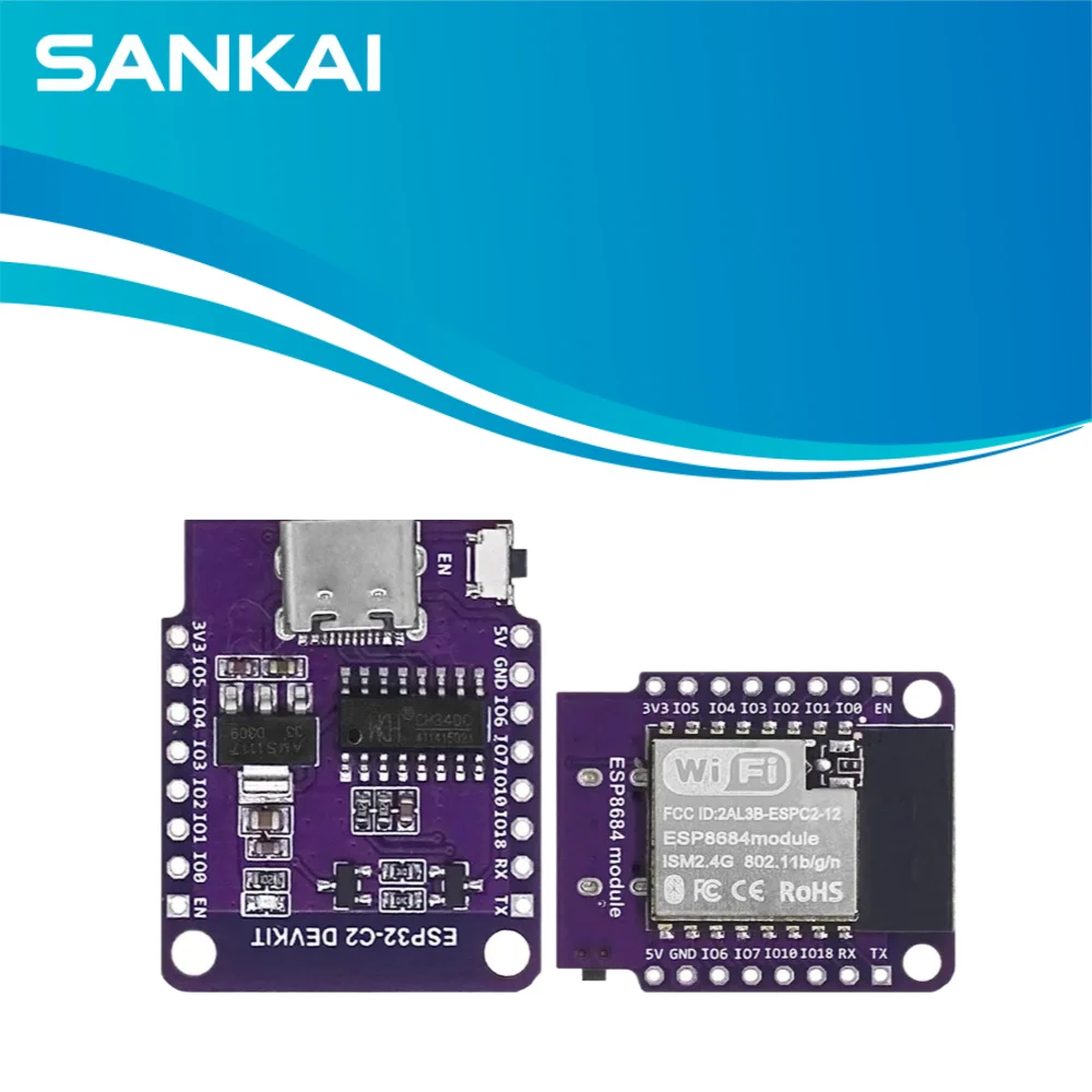 Mini ESP32-C2 Development Board ESPC2-12, WiFi Bluetooth 5.0, 272KB SRAM, Replaces ESP-12E/F