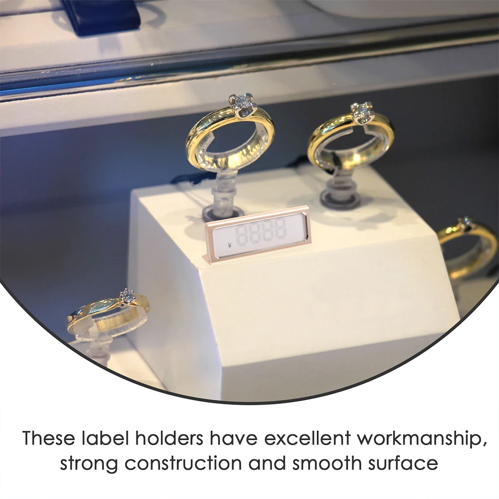 

3Pcs Price Tag Holder Aluminum Alloy Label Display Stand for Retail Shop Cake Jewelry Counter Sign Label Holder