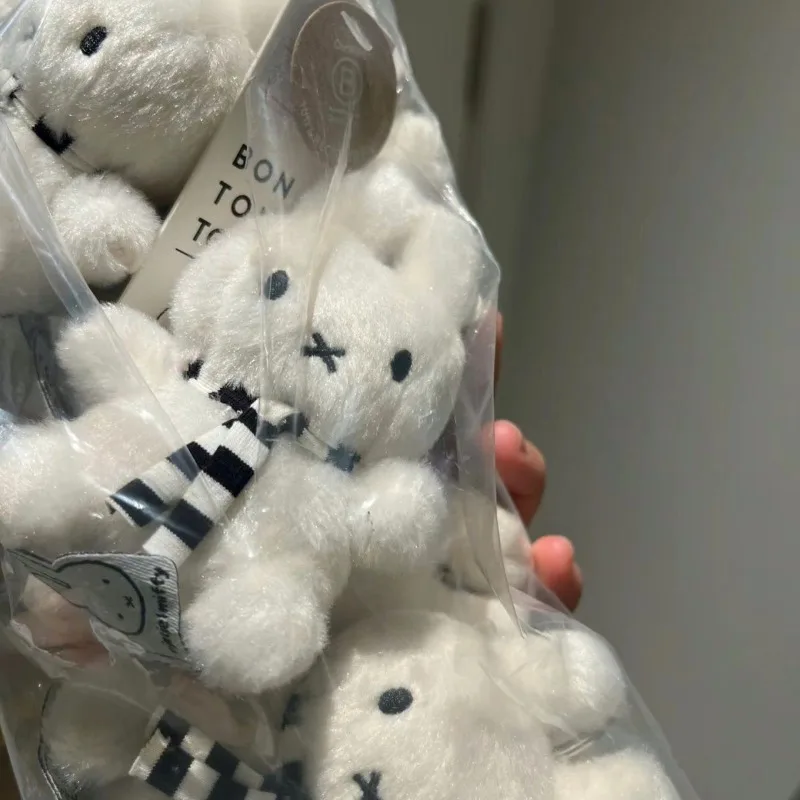 Miffy Plush Doll Black and White Striped Scarf Hanging Pendant Christmas Gift