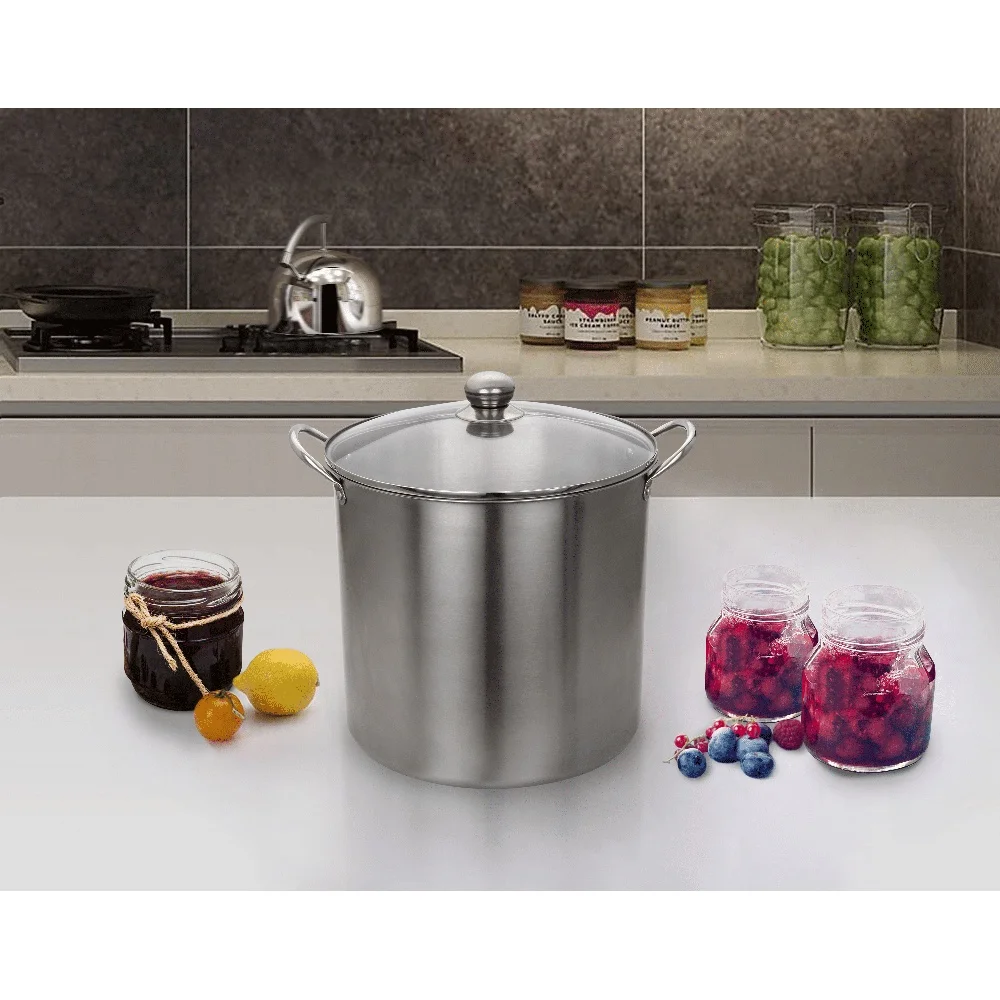 21,5 Qt Edelstahl-Einmachtopf mit doppelseitigem Gestell, Dampfwasserbad-Einmachung, ideal zum Konservieren von Kochen, großen Chargen