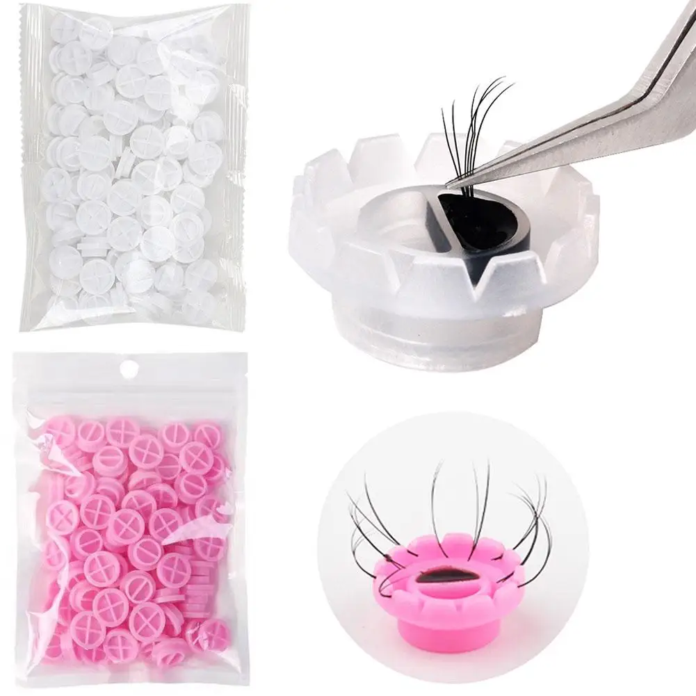 Eyelashes Blossom cup eyelashes glue holder Disposable plastic Stand Quick Flowering For Eyelashes Extension Makeup Tools O9F0