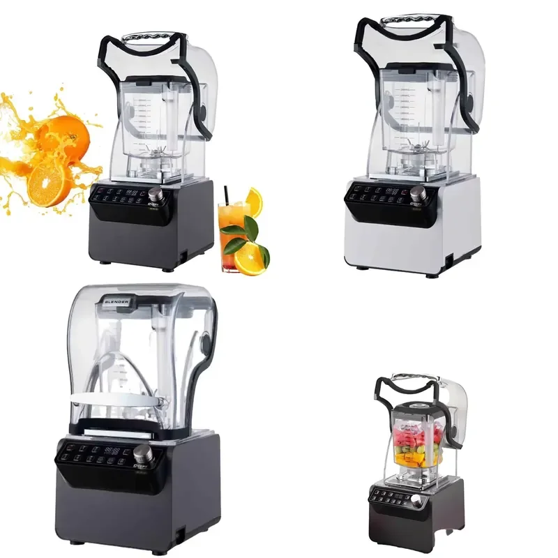 Heavy-duty commercial desktop mixer Low noise sound insulation cover Household frozen fruit crushing smoothie machine