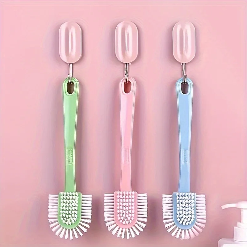 Heavy-duty 5-sided shoe and boot cleaning brush with long ha