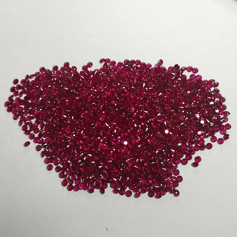 Small Size Red Ruby Round Cut Glows Under UV Light Mohs Hardness Gems for Jewelry Making DIY Stone