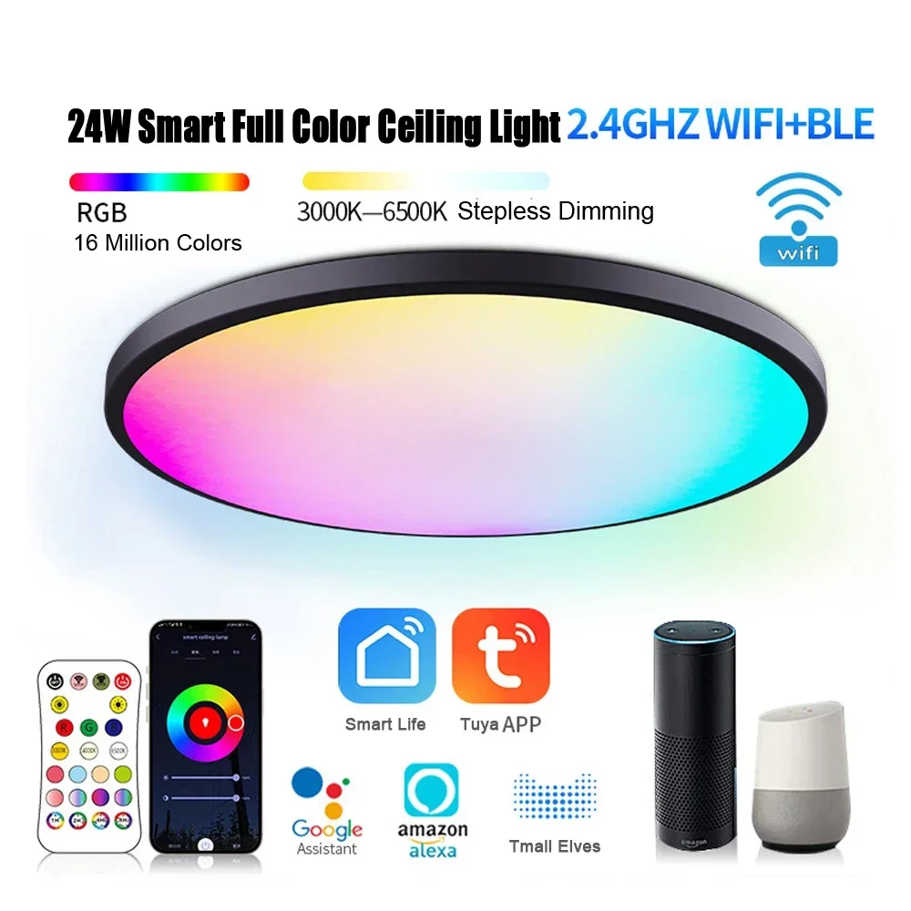 

Smart RGB LED Ceiling Light with App Voice Control Alexa/Google Remote Control 220V 110V Smart Lamp Led Lights for Room Bedroom