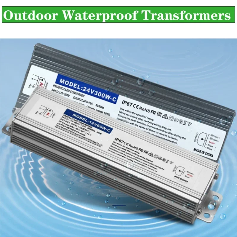 Waterproof Lighting Transformers AC 220V To DC 12V 24V 60W 80W 100W 150W 200W 250W 300W 400W Led Switching Power Supply