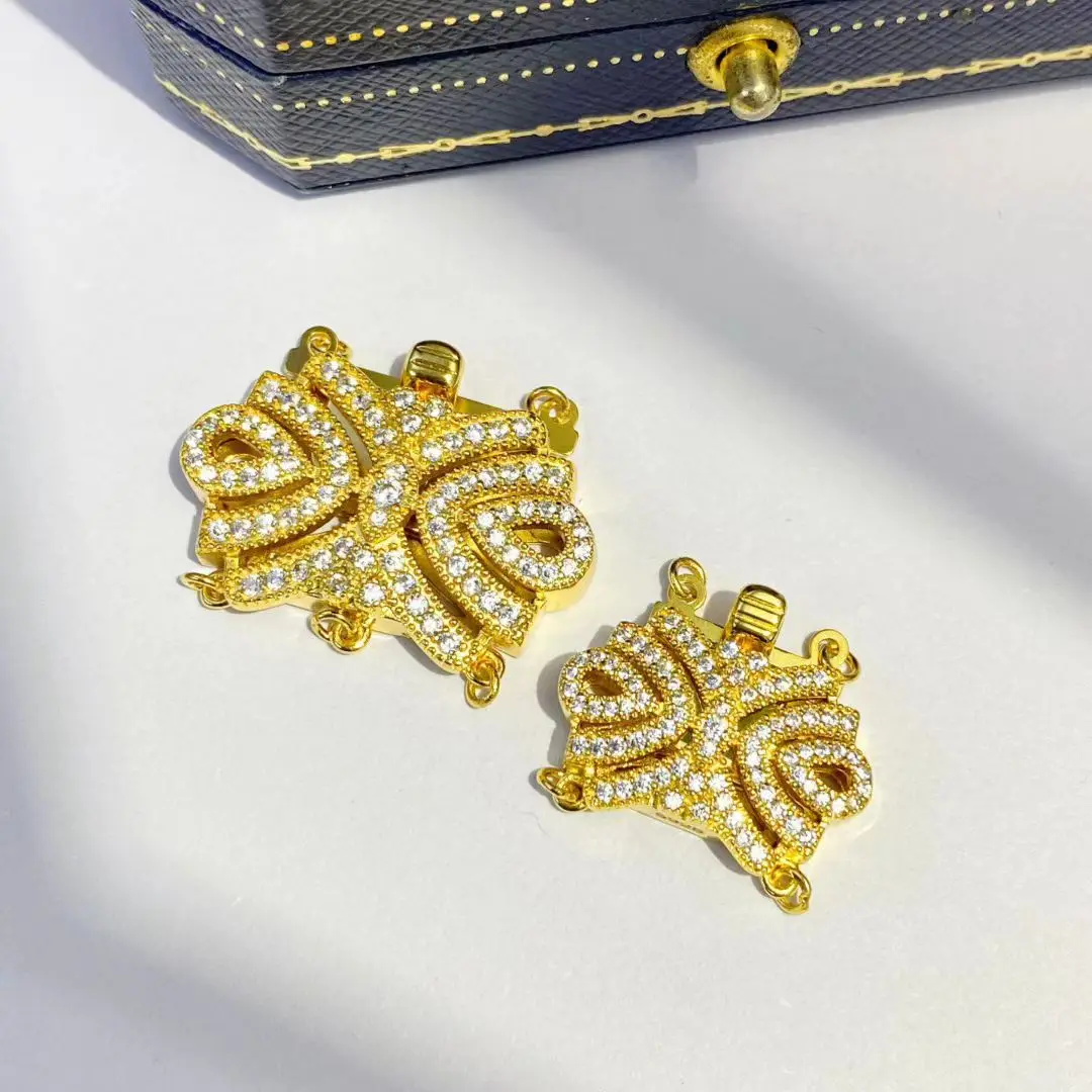 

Оптовая продажа, два трех ряда, сделай сам, стерлинговое серебро 925 пробы, кулон, ожерелье, браслет, застежка, крючок, аксессуары для жемчуга 4-6 мм